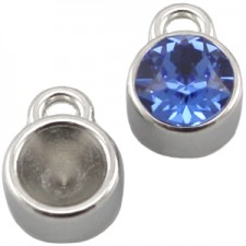 DQ Metal charm with setting for SS29 Chaton Silver 